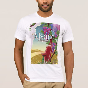 Nachmittags-Weinplakat Elsass Frankreich faules T-Shirt