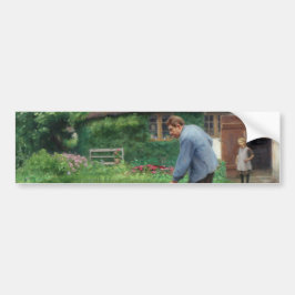 Nachmittagsarbeit im Garten (von H.A. Brendekilde) Autoaufkleber