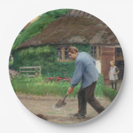 Nachmittagsarbeit im Garten (von H.A. Brendekilde) Pappteller