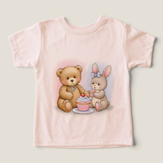 Nachmittagsjause, Teddy und Kaninchen (Design Vorderseite)