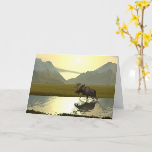 Nachmittagsmoose Karte (Gelbe Blume)