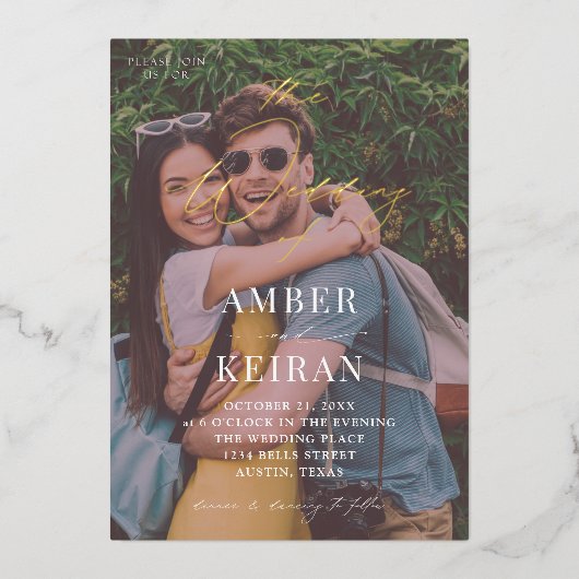 Nachmittagssades - Foto Hochzeit Folieneinladung (Vorderseite)