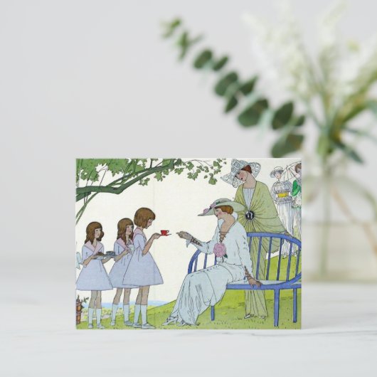 Nachmittagstee 1913 postkarte (Stehend Vorderseite)