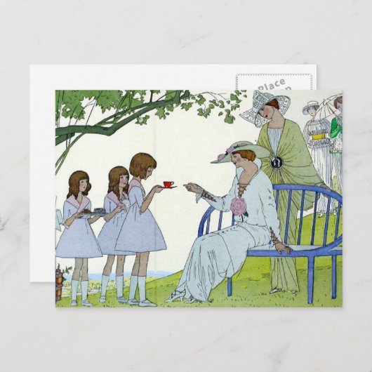 Nachmittagstee 1913 postkarte (Vorne/Hinten)