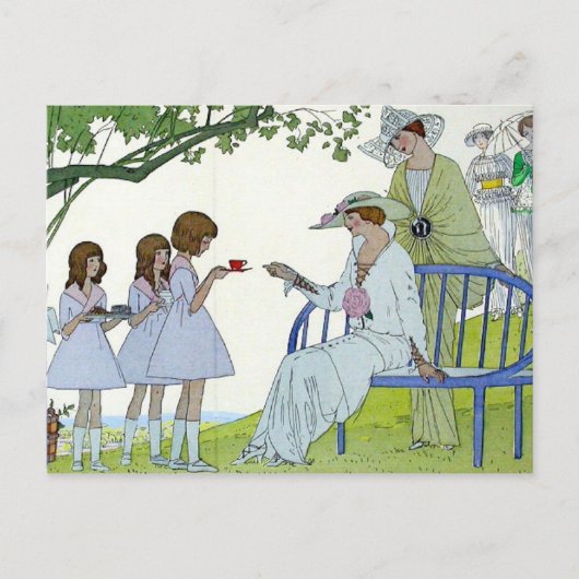 Nachmittagstee 1913 postkarte (Vorderseite)
