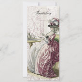 Nachmittagstee auf Leinen Einladung (Vorderseite)