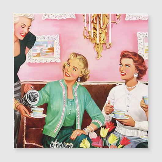 Nachmittagstee der 50er Jahre Magnetkarte (Vorderseite)