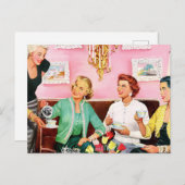 Nachmittagstee der 50er Jahre Postkarte (Vorne/Hinten)