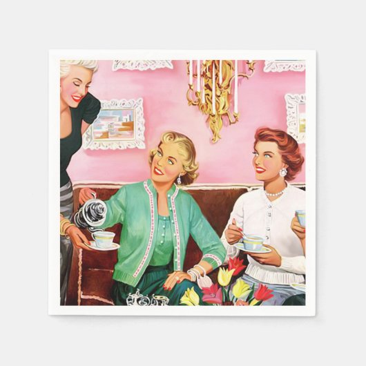 Nachmittagstee der 50er Jahre Serviette (Vorderseite)