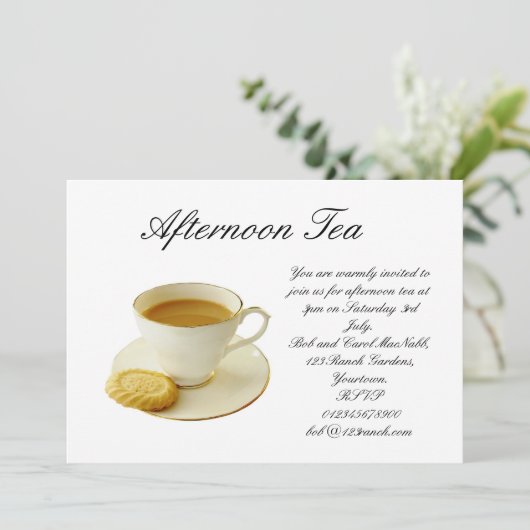 Nachmittagstee Einladung (Stehend Vorderseite)