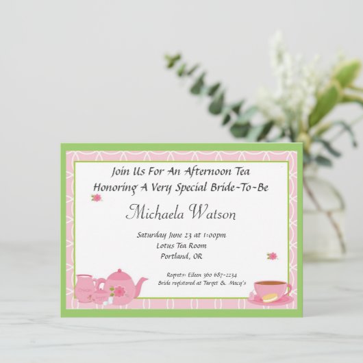 Nachmittagstee Einladung (Stehend Vorderseite)