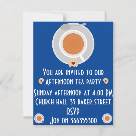 Nachmittagstee Einladung (Vorderseite)