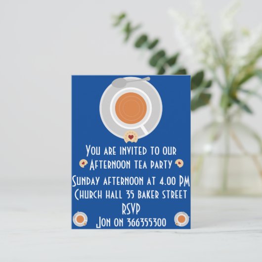Nachmittagstee Einladung (Stehend Vorderseite)