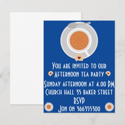 Nachmittagstee Einladung (Vorne/Hinten)