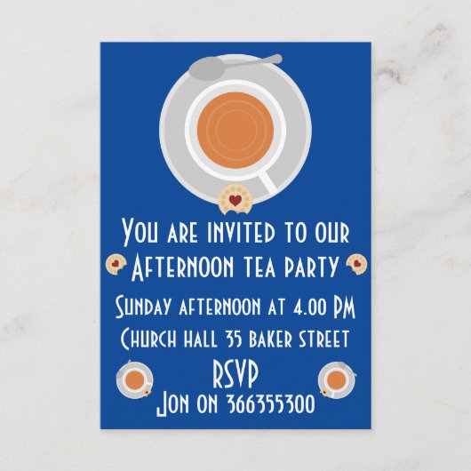 Nachmittagstee Einladung (Vorderseite)