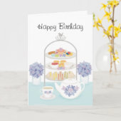 Nachmittagstee Geburtstag mit Hydrangea-Blume Karte (Gelbe Blume)