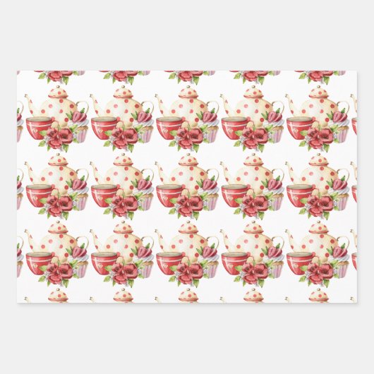 Nachmittagstee Geschenkpapier Set (Vorderseite)