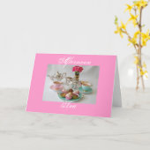 Nachmittagstee Grußkarte Karte (Gelbe Blume)