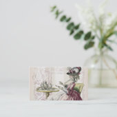 Nachmittagstee, helle Taube, graue Streifen Visitenkarte (Stehend Vorderseite)