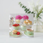 Nachmittagstee-kundengerechte quadratische einladung (Stehend Vorderseite)