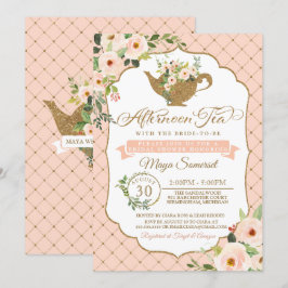 Nachmittagstee Luxus Blush Brautparty Einladung