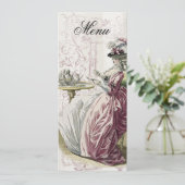 Nachmittagstee! Menü auf Linen Menükarte (Stehend Vorderseite)