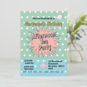 Nachmittagstee Party 50 Retro-Villen Einladung (Stehend Vorderseite)