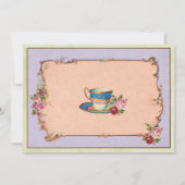 Nachmittagstee Party Bachelorette Lila Einladung (Rückseite)