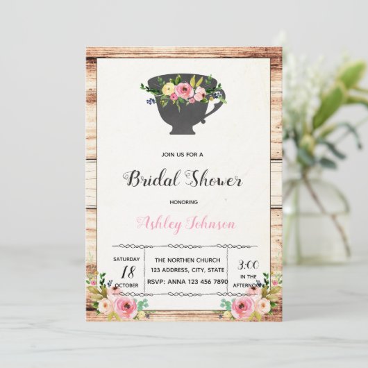 Nachmittagstee-Party Einladung (Stehend Vorderseite)