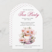 Nachmittagstee Party Einladung (Vorne/Hinten)