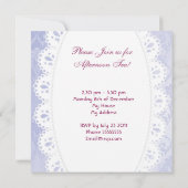 Nachmittagstee Party Lila Blumenkohl Teekanne Einladung (Rückseite)