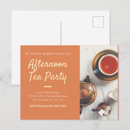 Nachmittagstee Party Postkarte (Vorne/Hinten)