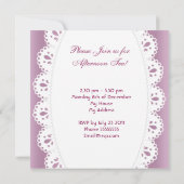 Nachmittagstee Party Vintag Rosa Teekanne Einladung (Rückseite)