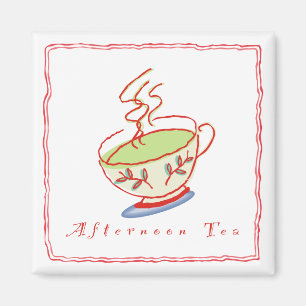 Nachmittagstee-quadratischer Magnet