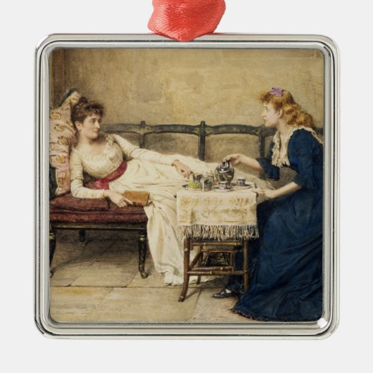 Nachmittagstee Silbernes Ornament (Vorne)