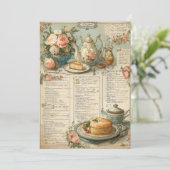 Nachmittagstee & Tiny Toes | Vintager Tee Einladung (Stehend Vorderseite)