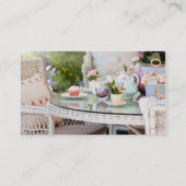 Nachmittagstee und Kuchen im Garten Visitenkarte (Rückseite)