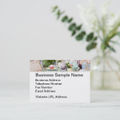 Nachmittagstee und Kuchen im Garten Visitenkarte (Stehend Vorderseite)