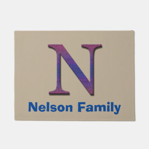 Nachname Anfangsbuchstabe N Monogramm Fußmatte