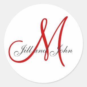 Nachname Anfangsbuchstabe plus Vorname Roter Aufkl Runder Aufkleber