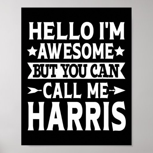 Nachname Call Me Harris Team Familie Nachname Harr Poster (Vorne)