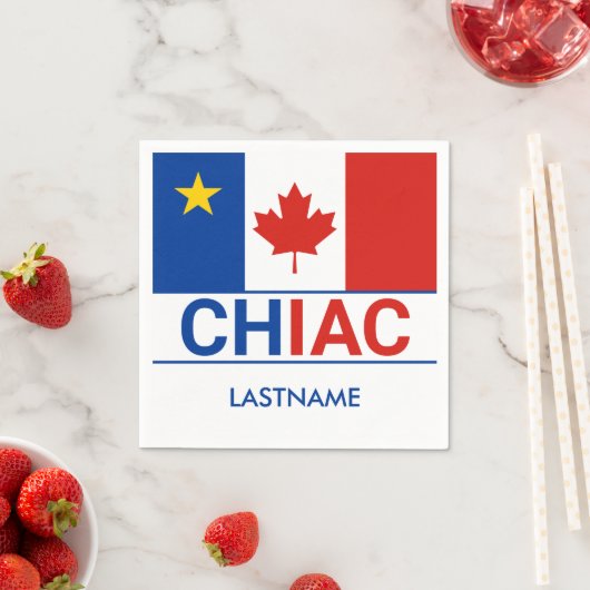 Nachname der kanadischen Flagge Chiac Acadian Serviette (Beispiel)