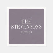 Nachname der klassischen Familie Est Datum dunkel Serviette (Vorderseite)