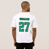 Nachname des Fußball-Teams: Grüner Schlaganfall T-Shirt (Schwarz voll)