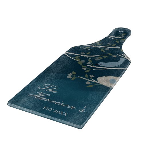 Nachname des Navy Blue Bird Schneidebrett (Ecke)
