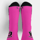 Nachname des Sportteams Pink Netball Socken (Oben)