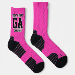 Nachname des Sportteams Pink Netball Socken