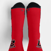 Nachname des Sportteams: Red Dotted Baseball Socken (Oben)