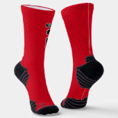 Nachname des Sportteams: Red Dotted Baseball Socken (Gewinkelt)