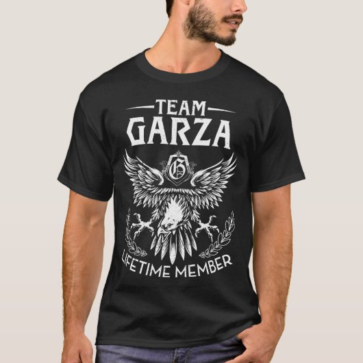 Nachname des Team GARZA-Lebenszeitmitglieds T-Shirt (Vorderseite)